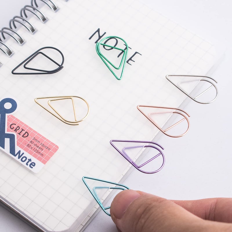 VENCINK 300 Pieces Multicolor Cute Paper Clips, Smooth Stainless Steel Drop-Shaped Colorful Wire Small Paperclips for Office Supplies Girls Kids School Students Paper Document Organizing by VENCINK - Image 5
